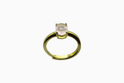 Divya दिव्या | Rose Quartz | Ring | 18K Gold Vermeil