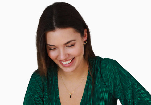 Ameya अमेय | Onyx | Halskette | 18K Vermeil Vergoldung