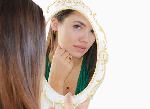 Ameya अमेय | Onyx | Halskette | 18K Vermeil Vergoldung