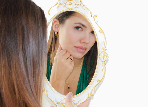 Ameya अमेय | Onyx | Hoop | 18K Vermeil Vergoldung