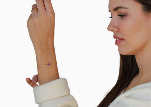 Divya दिव्या | Amethyst | Armband | 18K Vermeil Vergoldung