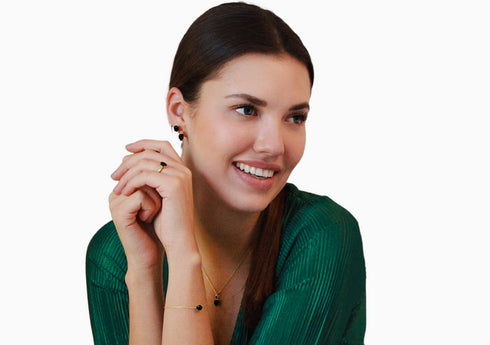 Divya दिव्या | Onyx | Armband | 18K Vermeil Vergoldung