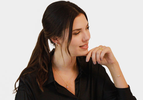 Divya दिव्या | Rose quartz | Necklace | 18K Gold Vermeil